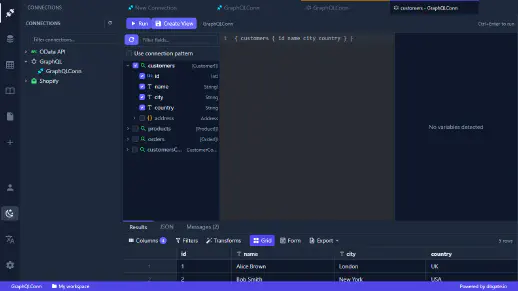 DbGate Central - Query GraphQL APIs