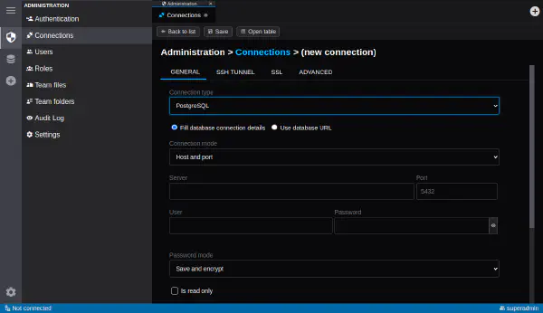 Connection administration (Premium)