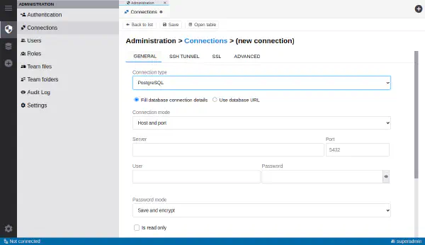 Connection administration (Premium)