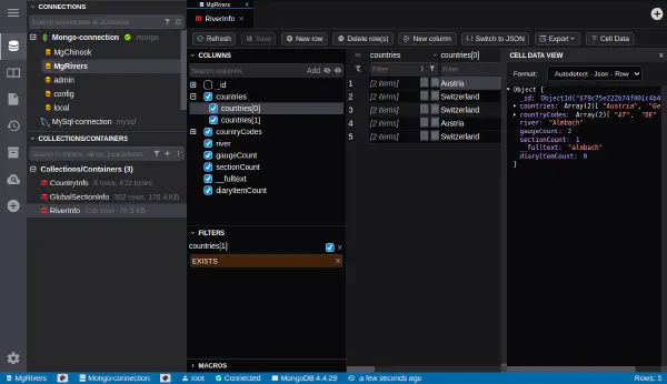 Browse and expand MongoDB collection
