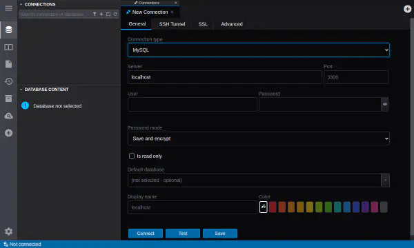 Connection to database