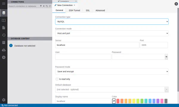 Connection to database