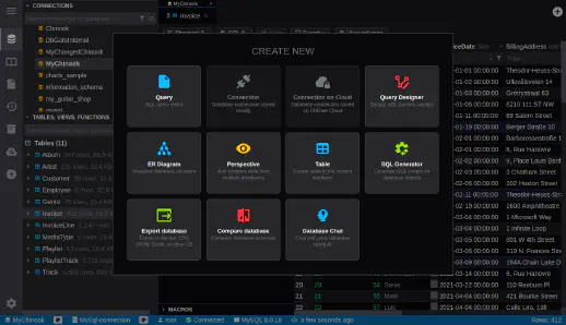 DbGate - new object window