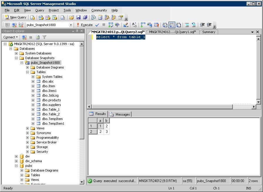 SQL Server Management Studio screenshot