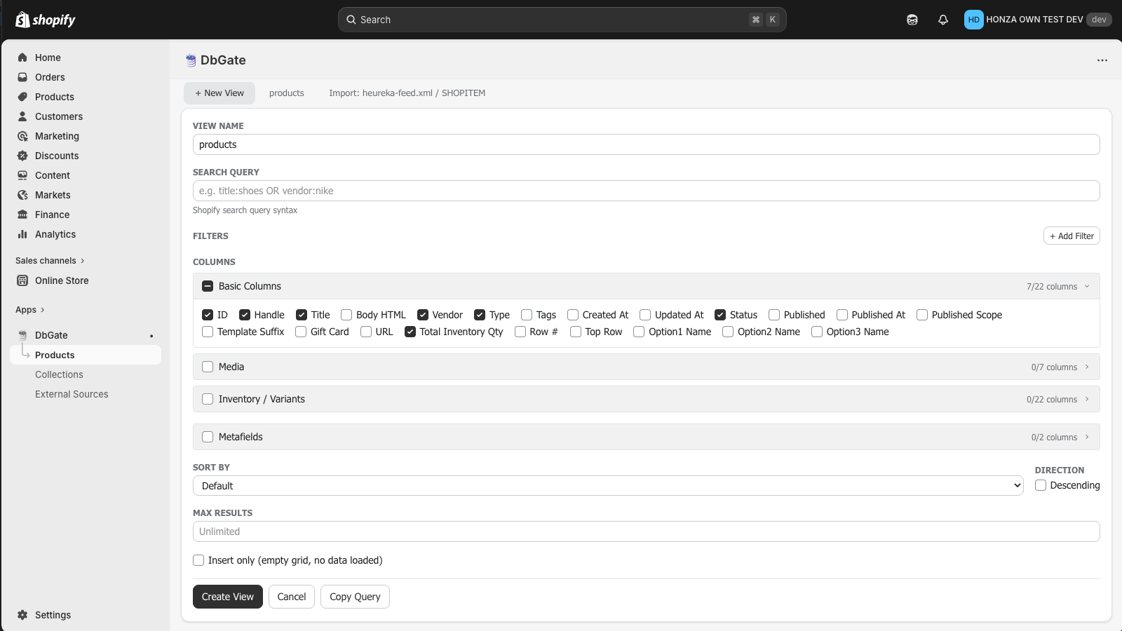 Filter and search store data