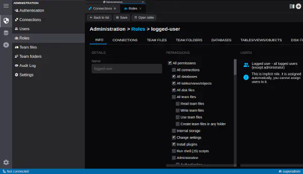 Role administration (Premium)