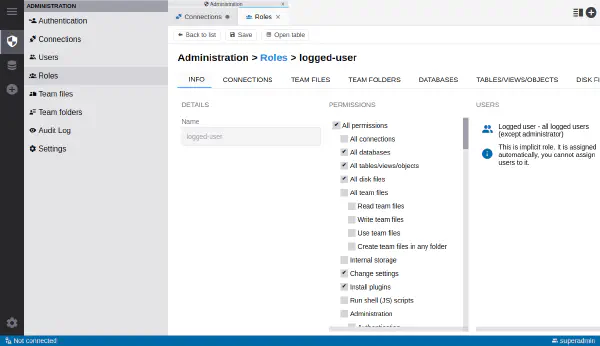 Role administration (Premium)